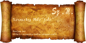 Szuszky Máté névjegykártya