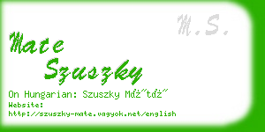 mate szuszky business card